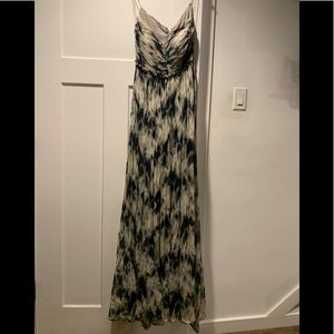 Robert Rodriguez full length blue and gray dress
